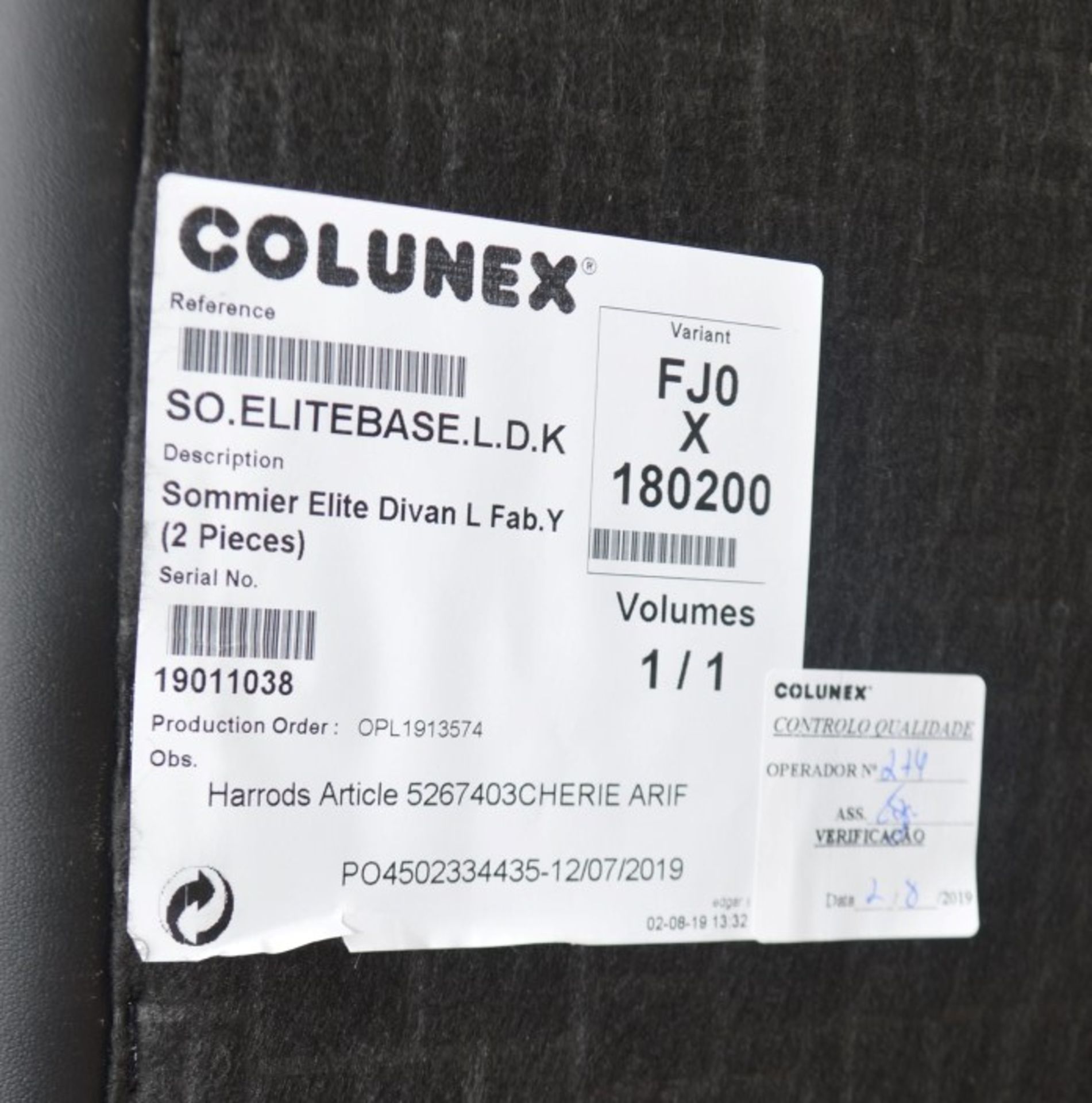 1 x COLUNEX 'Elite' Super Kingsize Divan Bed Base In A Grey Leather RRP £3,008 - Image 3 of 8