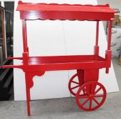 1 x NOOK Bespoke Wooden Display Retail Cart With Canopy - British Made - Dimensions: H194 x W182 x