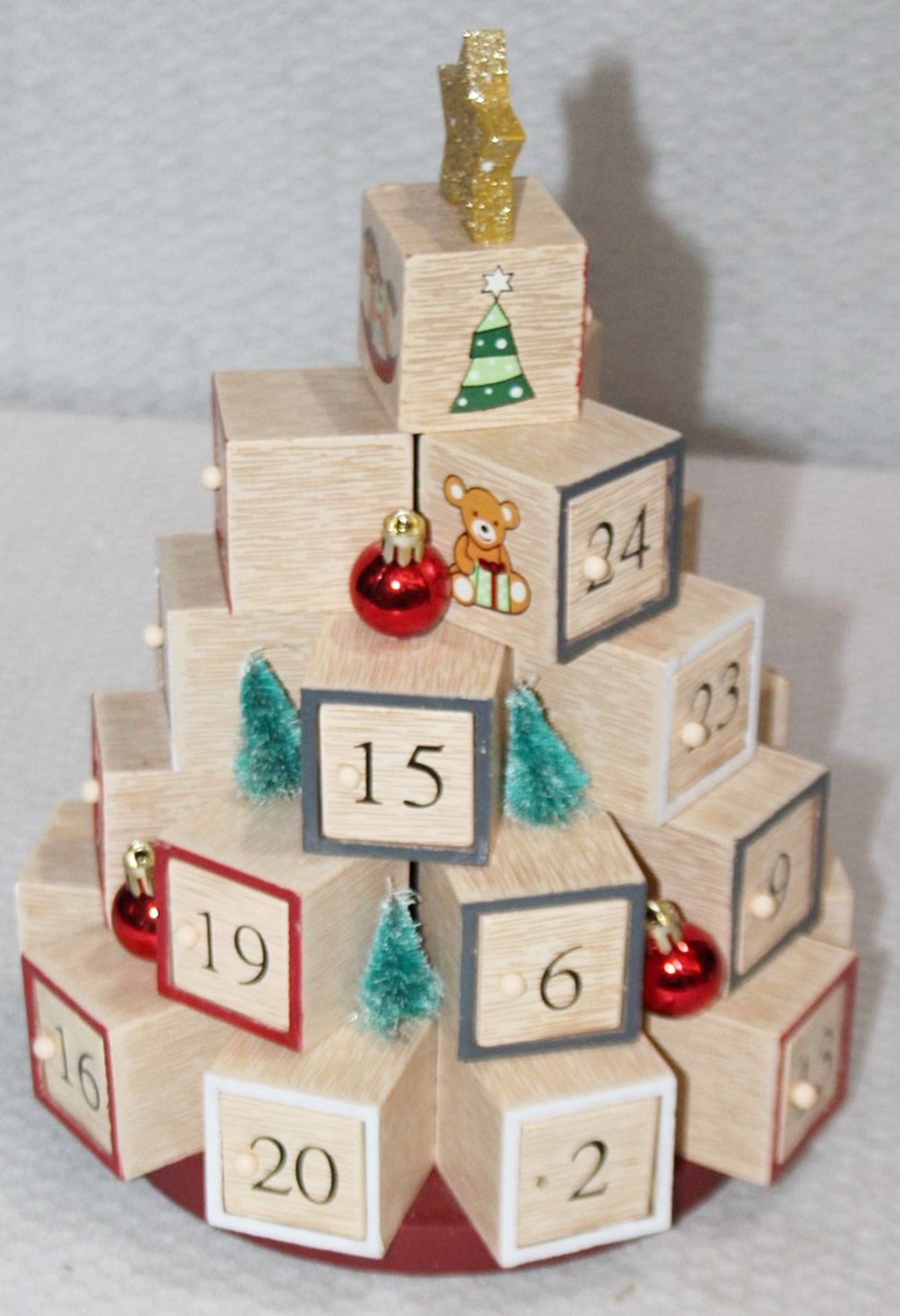 1 x HARRODS OF LONDON / KAEMINGK Wooden Advent Calender - Image 3 of 5