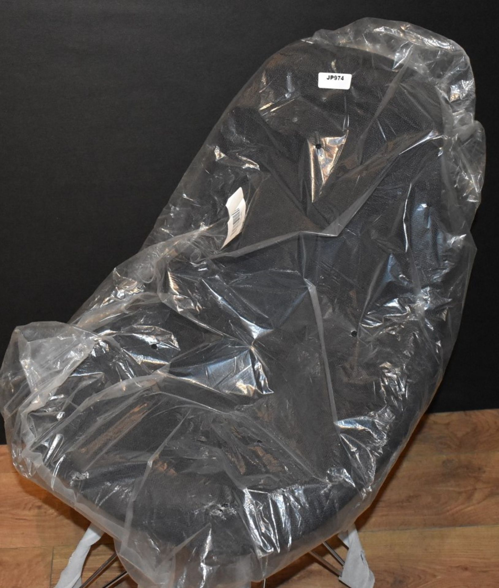 6 x Eames Inspired Eiffel Dining Chairs - Charcoal Fabric Seats With Chrome Bases - New and Unused - - Image 4 of 6