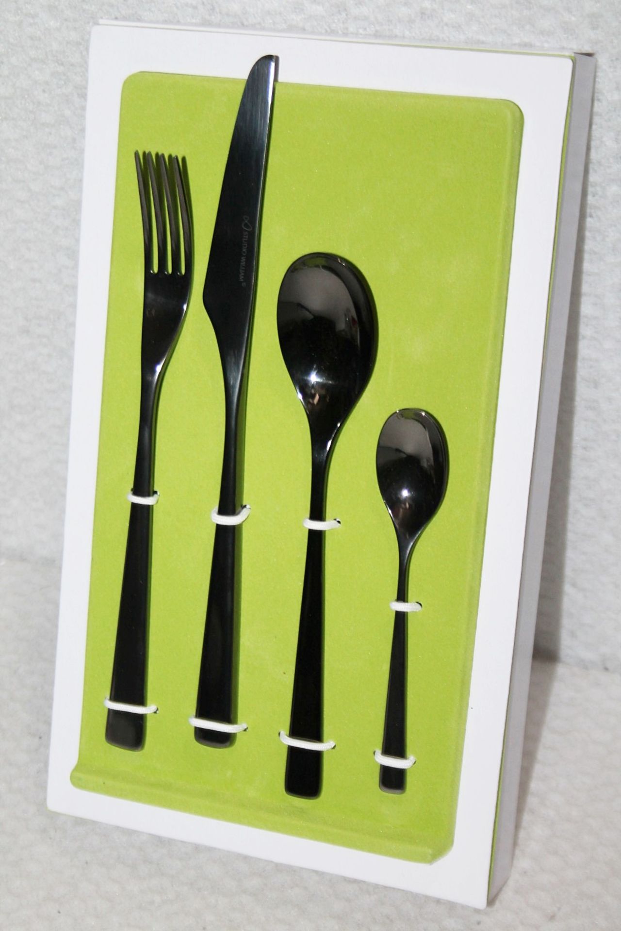 1 x STUDIO WILLIAM 'Tilia Obsidian' 56-Piece Cutlery Set - Original Price £930.00 - Unused Boxed - Image 3 of 11