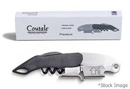 1 x COUTALE Premium Waiters Corkscrew And Wine Bottle Opener, With 'Famous' Branding - Boxed