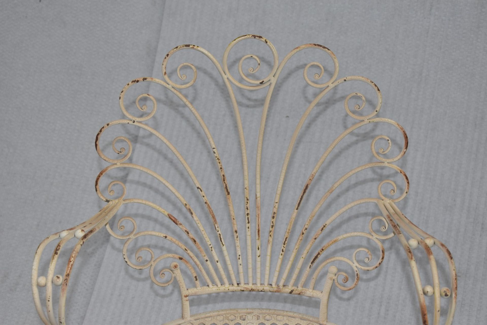 Set of 8 x French Shabby Chic Metal Chairs - Dimensions: - Ref: JP945 GITW - CL999 -  Location: - Image 5 of 15