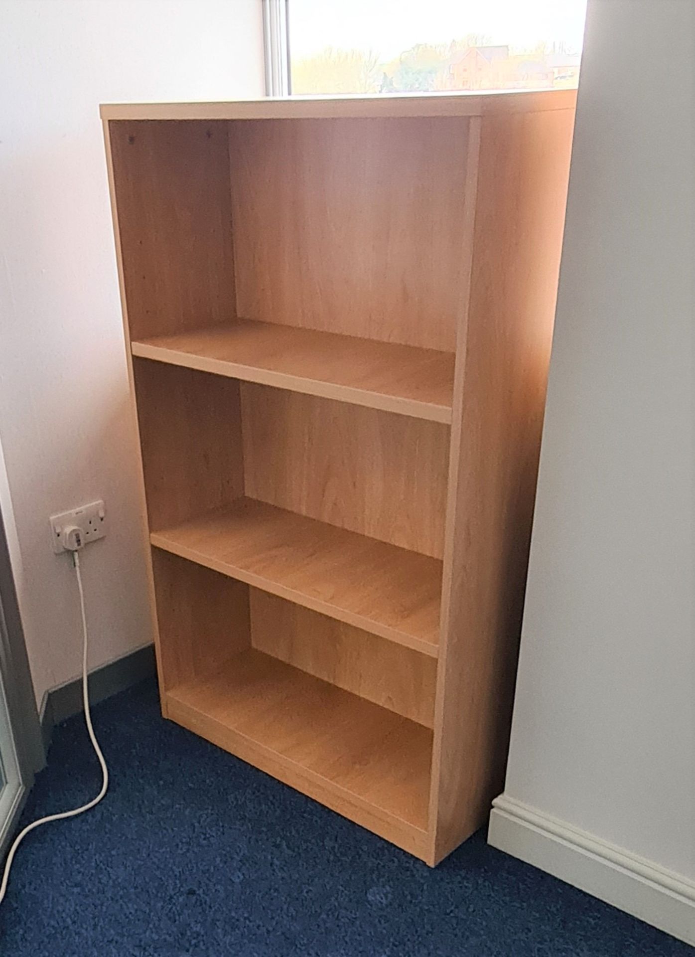 1 x Medium Office Bookcase With a Beech Finish - Ref: 1 x PK009 - Location: Site 2, Stafford,
