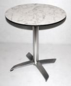 4 x Folding Bistro Tables Featuring 'EXTREMA' Heavy-duty Tops With A White Marble-Style Finish
