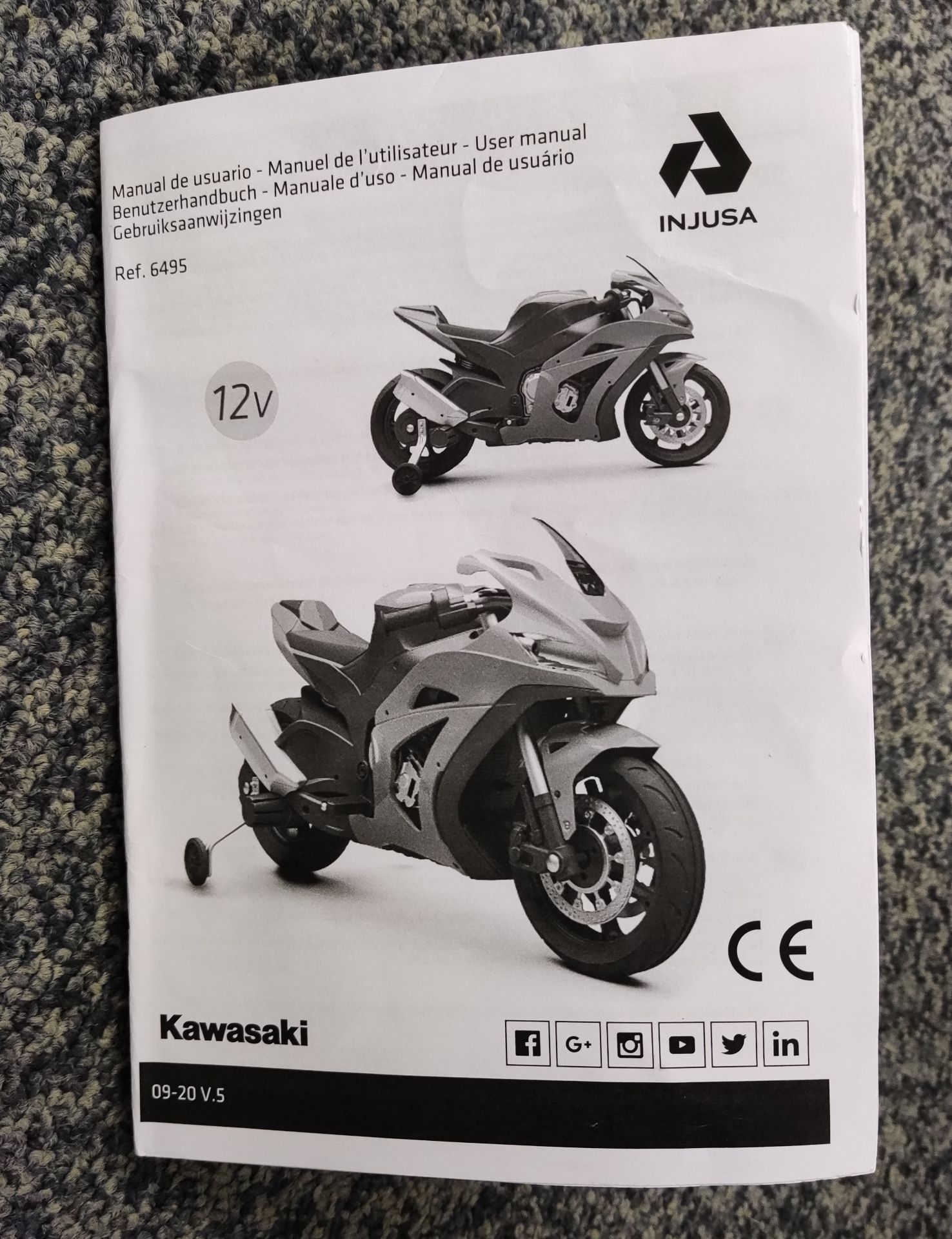 1 x Injusa Kids Electric Ride On Kawasaki ZX10 12V Motorcycle - 6495 - HTYS174 - CL987 - Location: - Image 24 of 24
