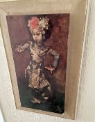 1 x Chinese Dancer Picture - Dimensions: 38cm x 6 x 11cm - From An Exclusive Property In Leeds -