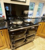 1 x Gas AGA Range In Black - From an Exclusive Property - No VAT On The Hammer - CL564 - Location: