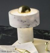1 x Tom Dixon Designer 'Stone' Table Lamp In Marble - Dimensions: Size: ø14x17.6cm - Original