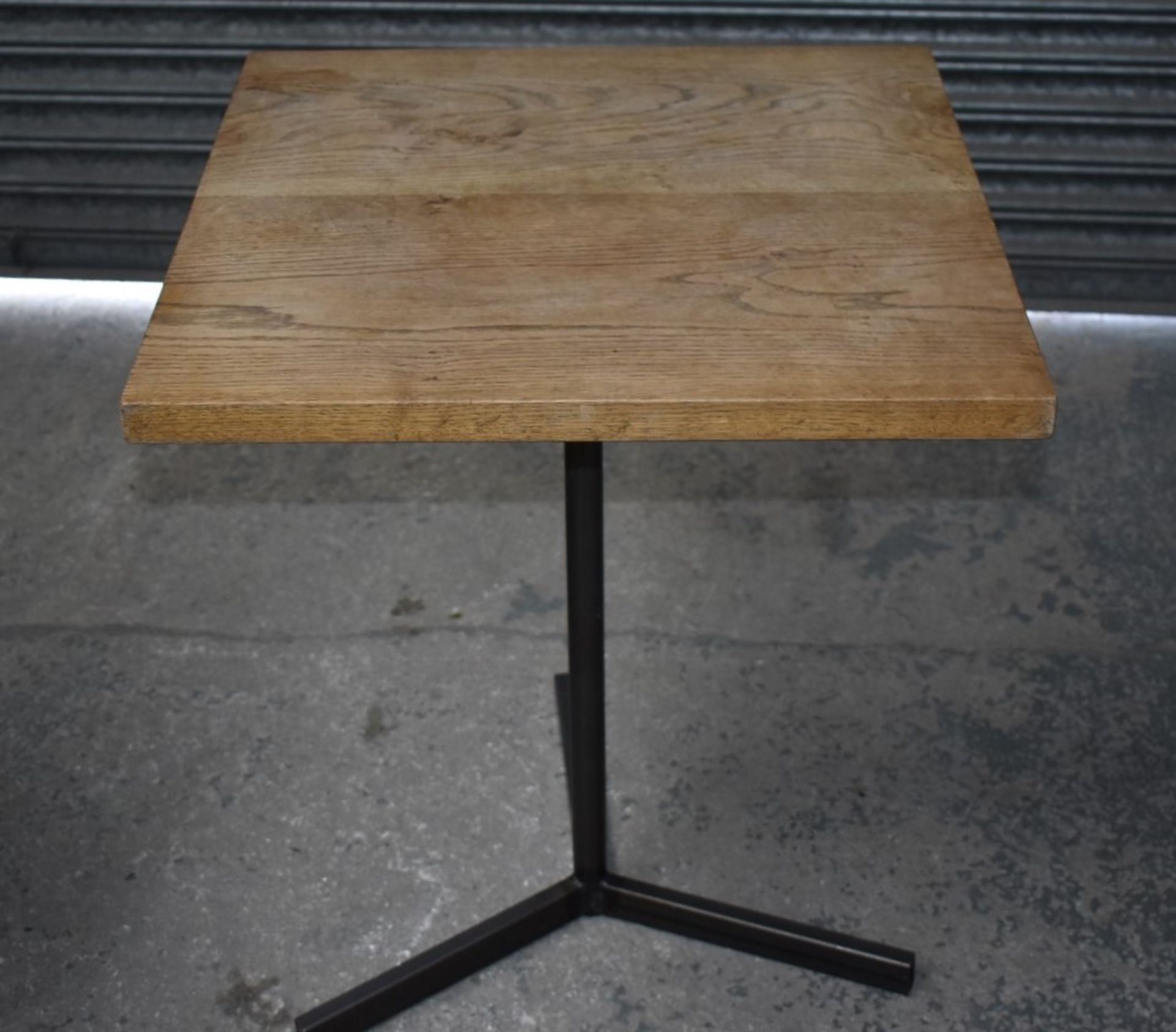 8 x Restaurant Dining Tables With Industrial Style Bases and Solid Wood Tops - Dimensions: 60x60cm - - Image 13 of 13