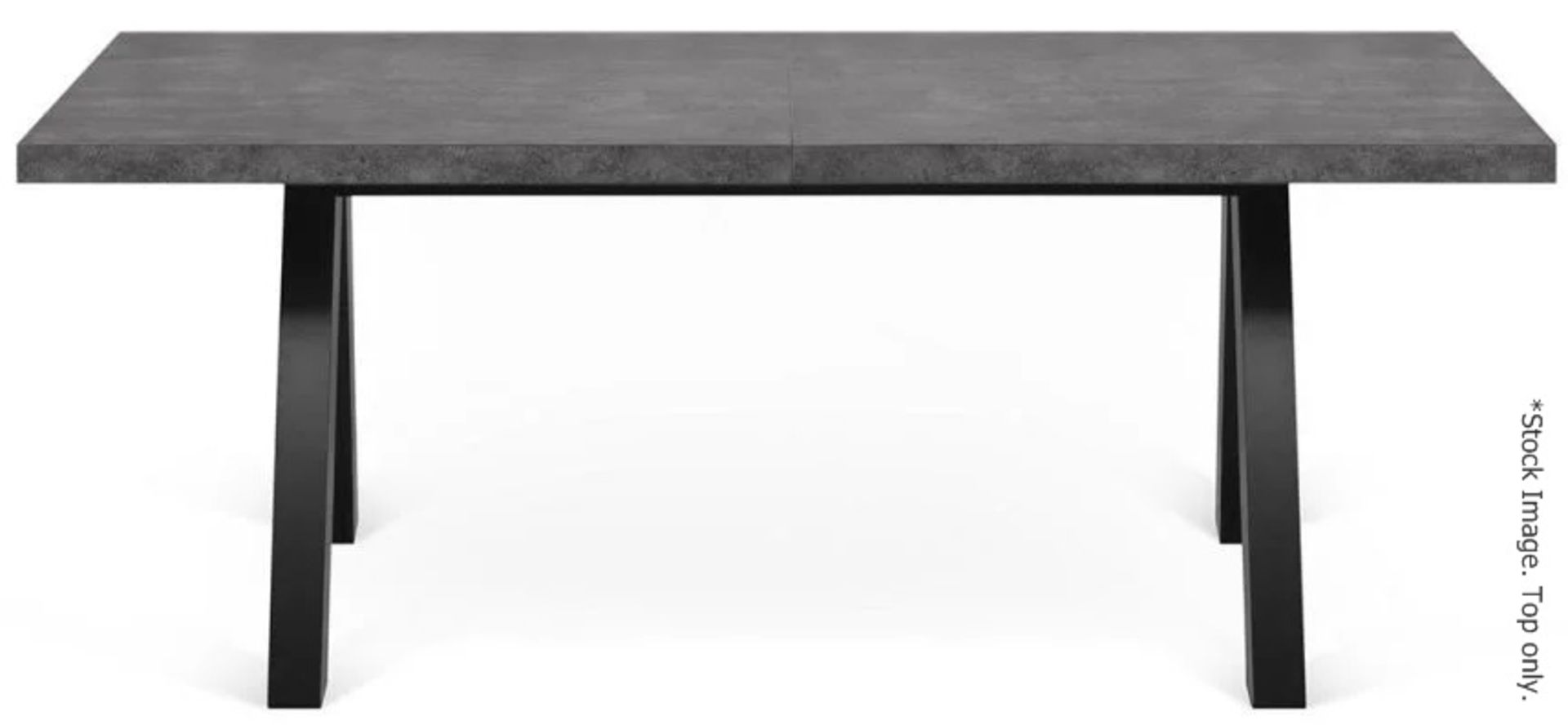 1 x Temahome 'Apex' Concrete-style and Black Extending Dining Table Top (No Base) - Dimensions: - Image 2 of 6