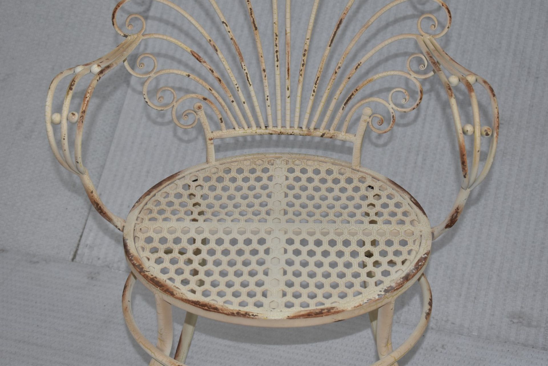 Set of 8 x French Shabby Chic Metal Chairs - Dimensions: - Ref: JP945 GITW - CL999 -  Location: - Image 6 of 15