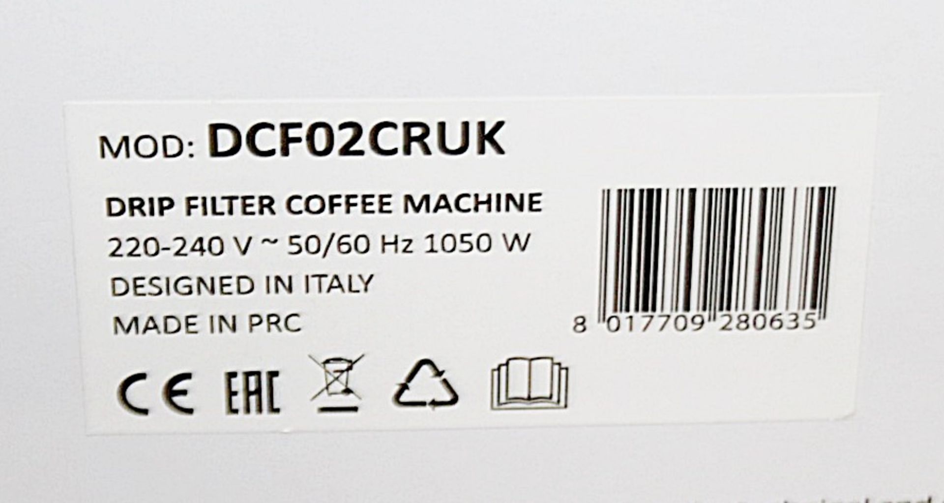 1 x SMEG Drip Coffee Machine In Pale Cream - Original Price £199.95 - Unused Boxed Stock - Ref: - Image 14 of 15