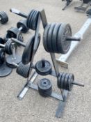 28 x Weight Discs With Stand - Includes 1x10kg, 4x5kg, 11x2.5kg, 4x0.5kg and 8x1kg