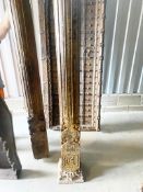 1 x Pair of Solid Oak Antique Carved Pillars - Approx 6.5ft Tall