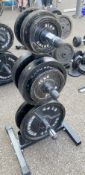 15 x Body Power Weight Discs With Stand - Includes 2x20kg, 4x15kg, 2x10kg, 3x5kg and 4x2.5kg