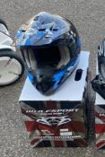 1 x Wolf Sport Bike Racing Helmet - Size: Large - Colour: Blue - New and Unused