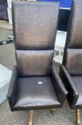 1 x Snakeskin Leather Hi Back Office Swival Chair - Requires Attention