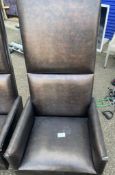 1 x Snakeskin Leather Hi Back Office Swival Chair - Requires Attention