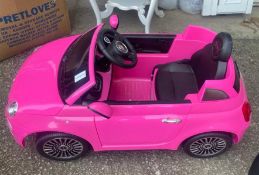1 x Fiat 500 Pink Ride On Children's Car - Rechargeable
