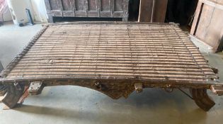 1 x Medieval Iron Bound Style Oak Bed Base