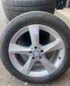 1 x Full Set of Four Mercedes 5 Spoke 19 Inch Alloy Wheels With Good Tyres