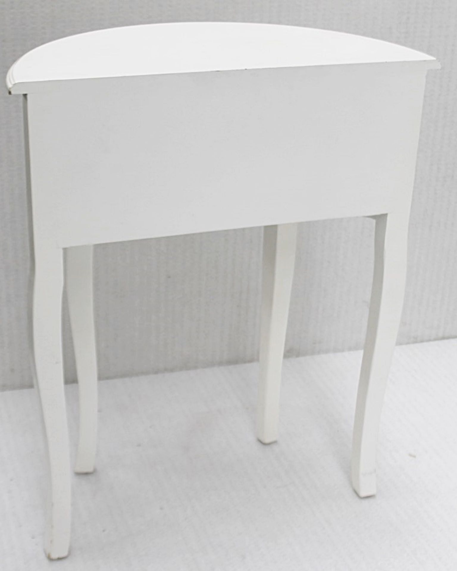 1 x Half-Moon 2-Drawer Table In White - Recently Removed From A Designer Bridal Boutique - Ref: - Image 2 of 5