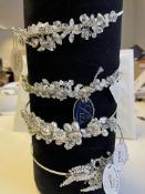 Lot of 4 x Silver and Pearl Tiaras with Swarovski Elements - CL733 - Location: Altrincham WA14