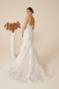 1 x Justin Alexander 'Domela' Sequined Glitter Tulle Trumpet Bridal Gown - UK Size 12 - RRP £1,959