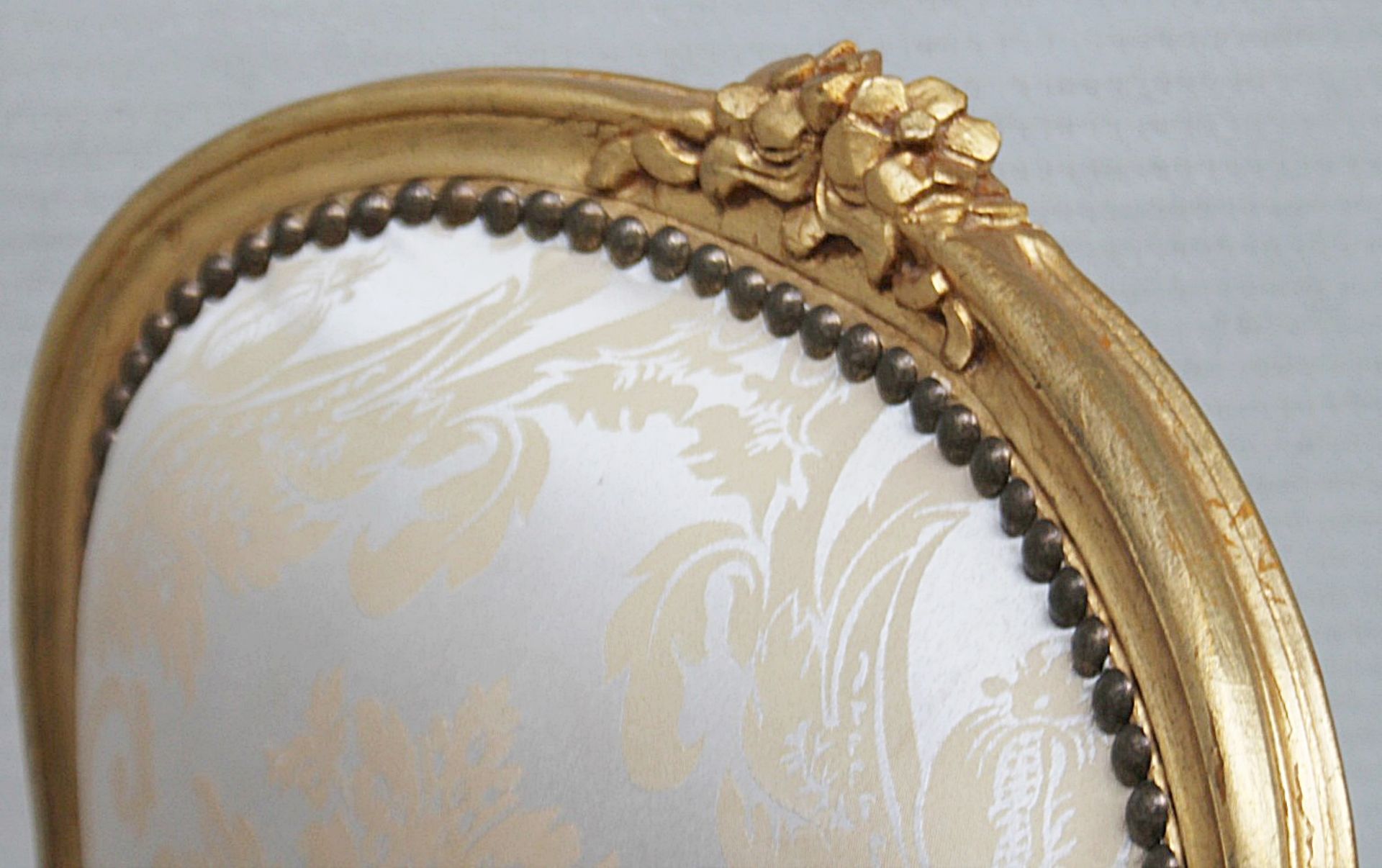 1 x Regency-Style Upholstered Chair In Gold & Silver With Ornate Carved Detailing - Recently Removed - Image 10 of 11