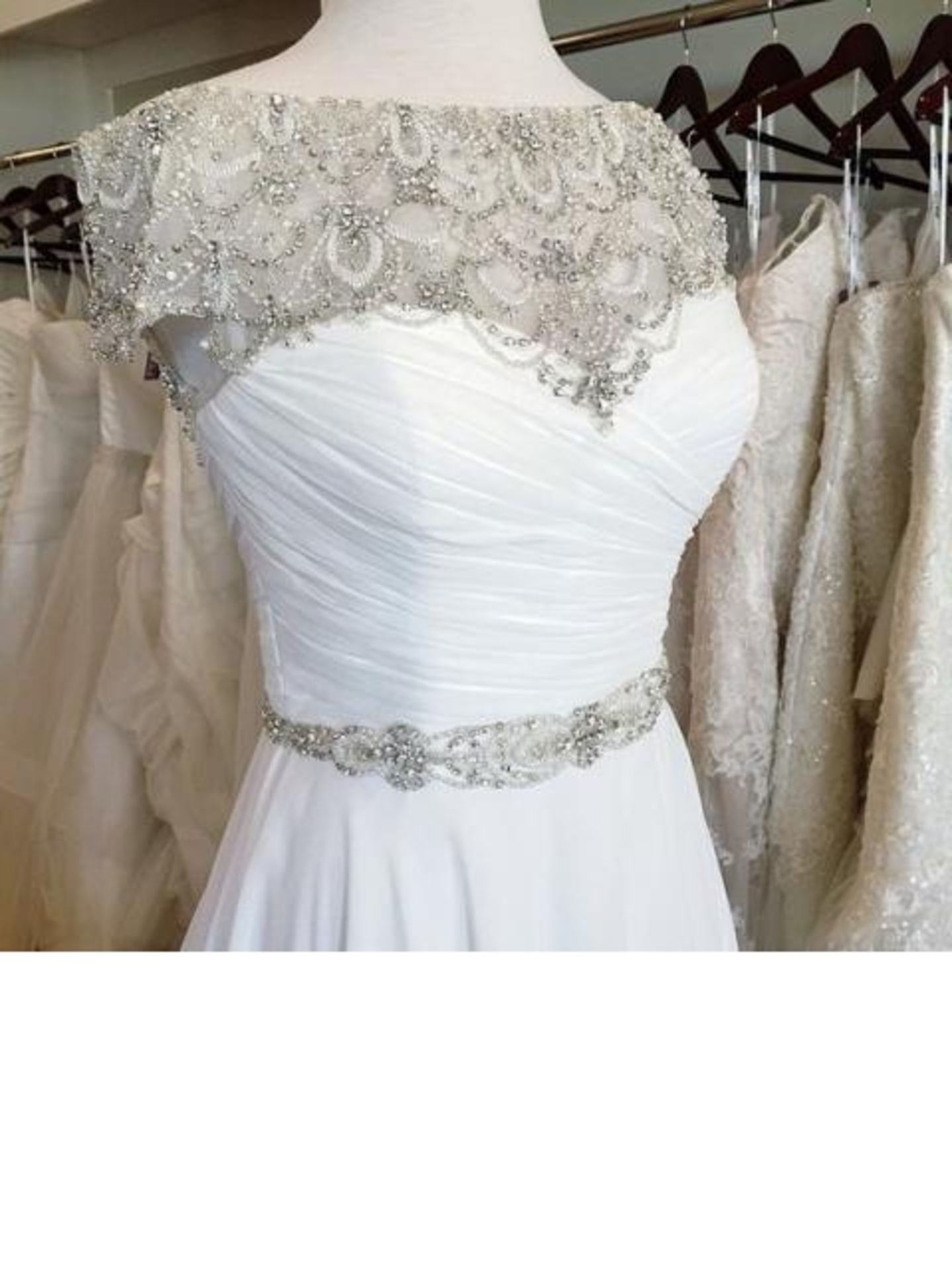 1 x Justin Alexander 'Aphrodite' Chiffon Bridal Gown - UK Size 16 - RRP £1,415 - Image 21 of 23