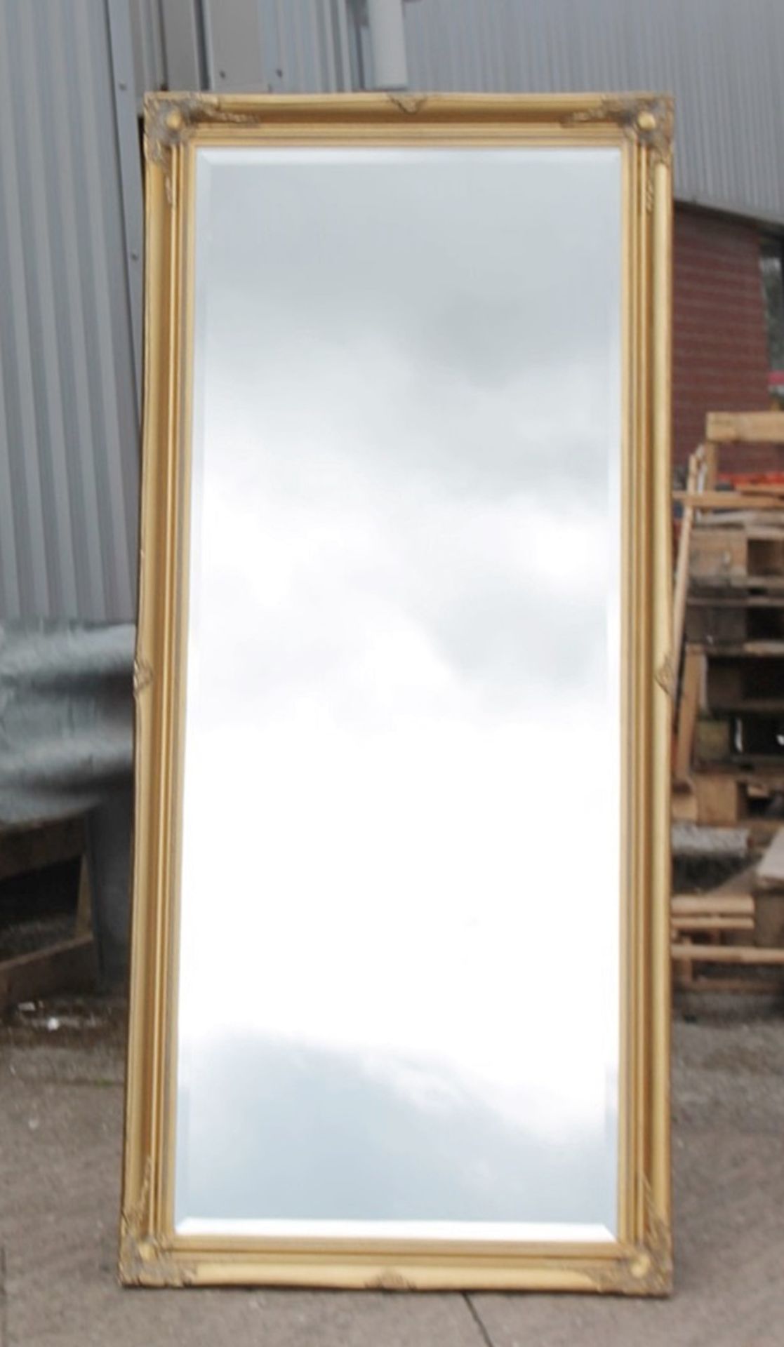 1 x Large 1.6-Metre Tall Rectangular Mirror With Gilt Finish - Recently Removed From A Designer - Image 2 of 8