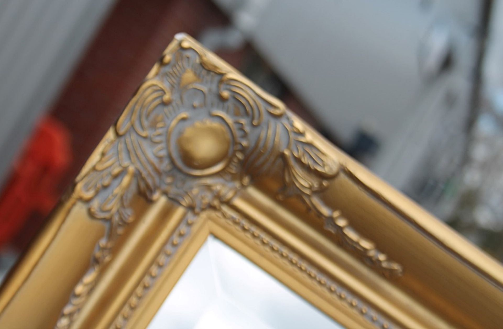 1 x Large 1.6-Metre Tall Rectangular Mirror With Gilt Finish - Recently Removed From A Designer - Image 3 of 8