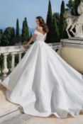 1 x Justin Alexander Off the Shoulder Faille Bridal Ball Gown - UK Size 14 - RRP £1,650
