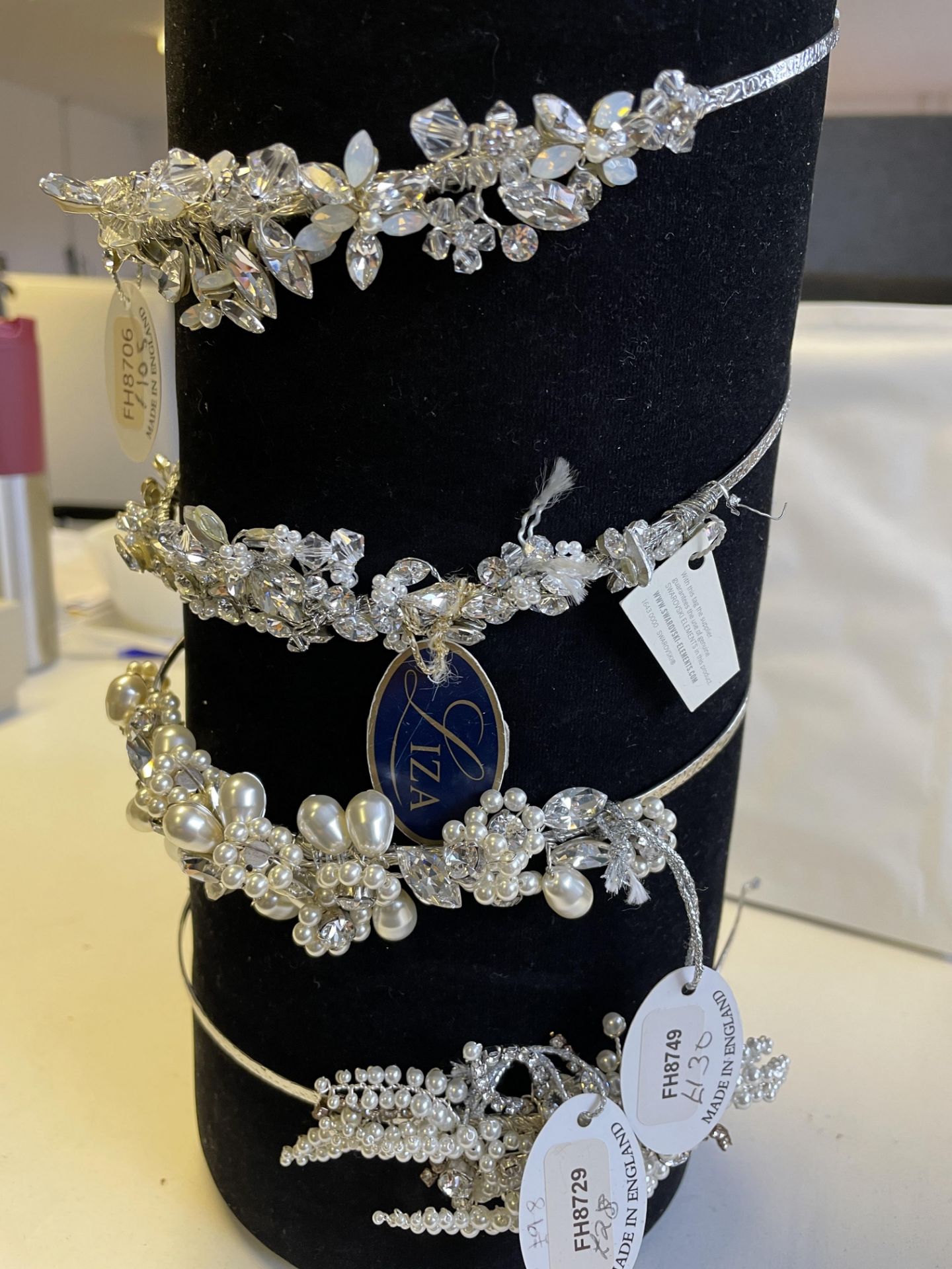 Lot of 4 x Silver and Pearl Tiaras with Swarovski Elements - CL733 - Location: Altrincham WA14 - Image 10 of 14