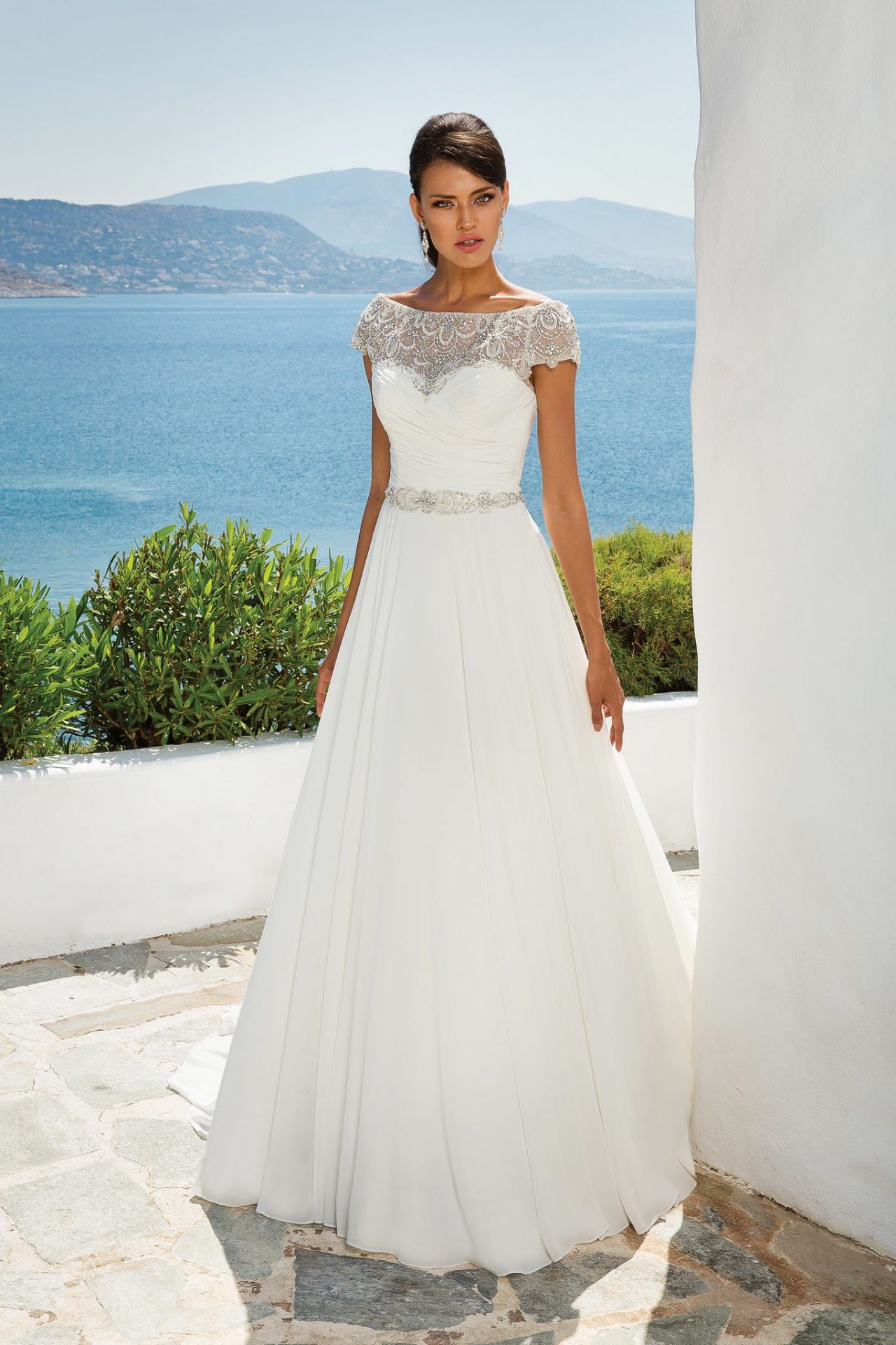 1 x Justin Alexander 'Aphrodite' Chiffon Bridal Gown - UK Size 16 - RRP £1,415 - Image 8 of 23