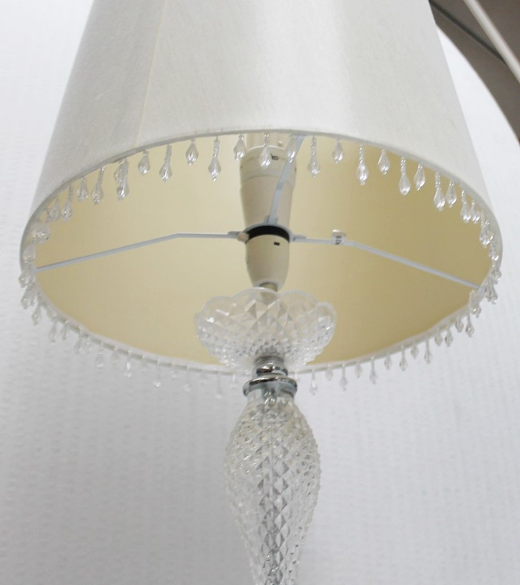 1 x Freestanding Floor Lamp With Glass Details - Recently Removed From A Designer Bridal - Image 2 of 7