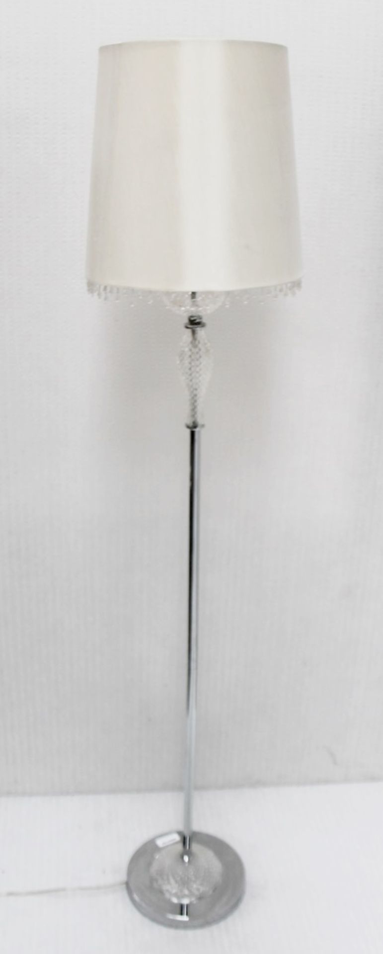 1 x Freestanding Floor Lamp With Glass Details - Recently Removed From A Designer Bridal