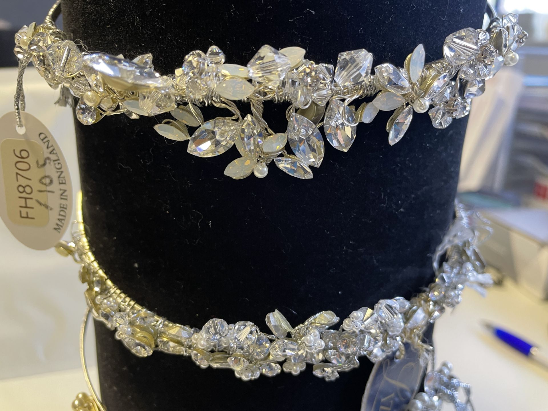 Lot of 4 x Silver and Pearl Tiaras with Swarovski Elements - CL733 - Location: Altrincham WA14 - Image 7 of 14