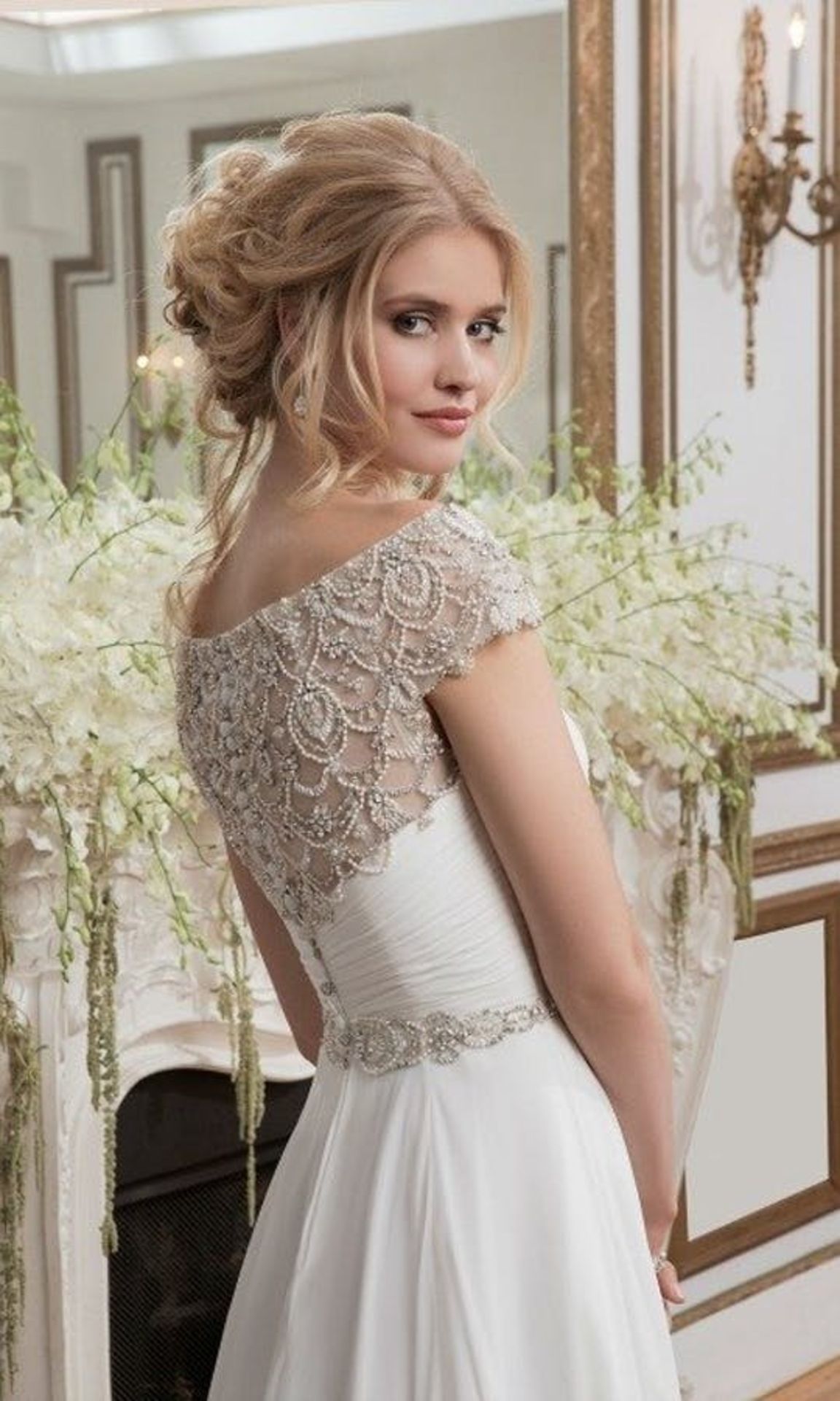 1 x Justin Alexander 'Aphrodite' Chiffon Bridal Gown - UK Size 16 - RRP £1,415 - Image 16 of 23