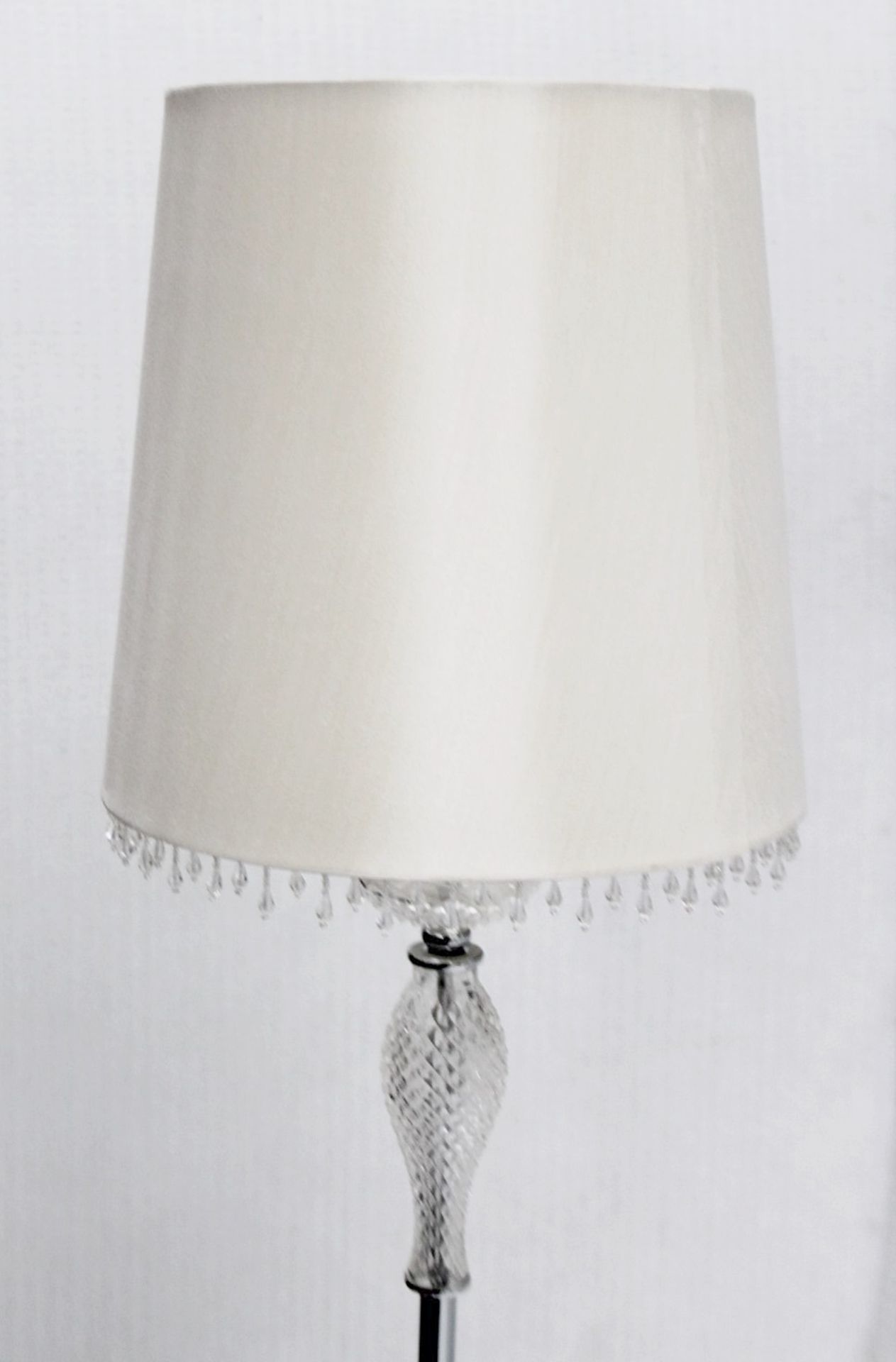 1 x Freestanding Floor Lamp With Glass Details - Recently Removed From A Designer Bridal - Image 6 of 7