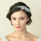 1 x Ivory & Co 'DIOR' Bridal Headpiece Wedding Tiara Featuring A Dazzling Rhodium Crystal And Pearl