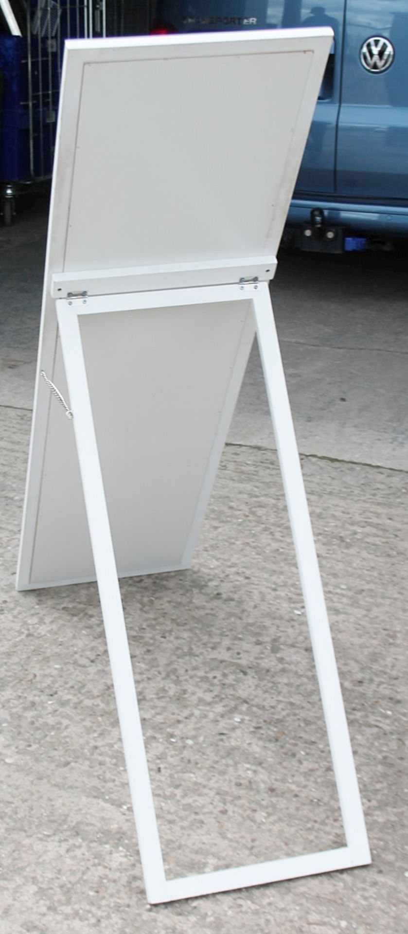 1 x 1.5-Metre Tall Floorstanding Mirror In White - Recently Removed From A Designer Bridal - Image 3 of 3