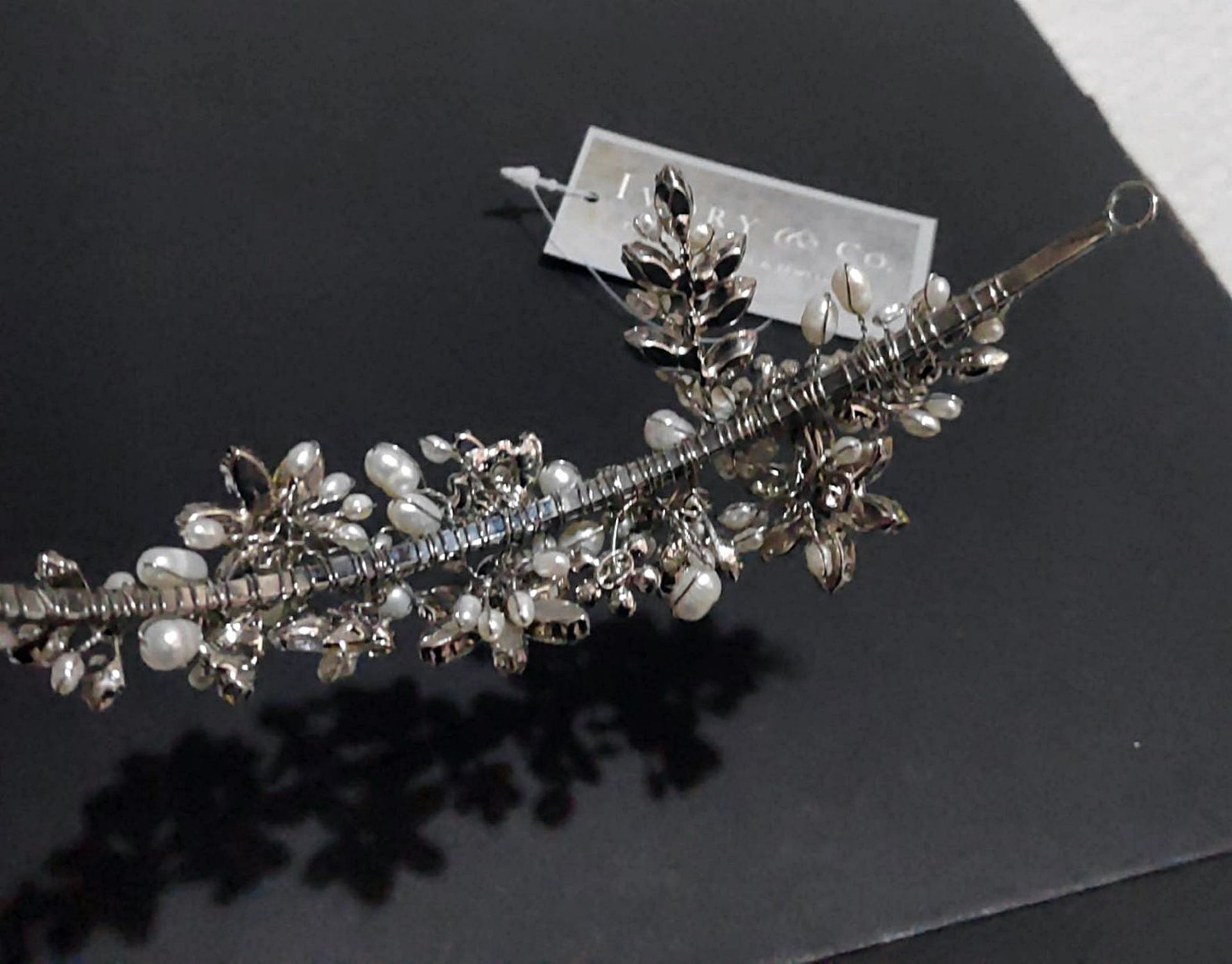 1 x Ivory & Co 'DIOR' Bridal Headpiece Wedding Tiara Featuring A Dazzling Rhodium Crystal And Pearl - Image 12 of 12