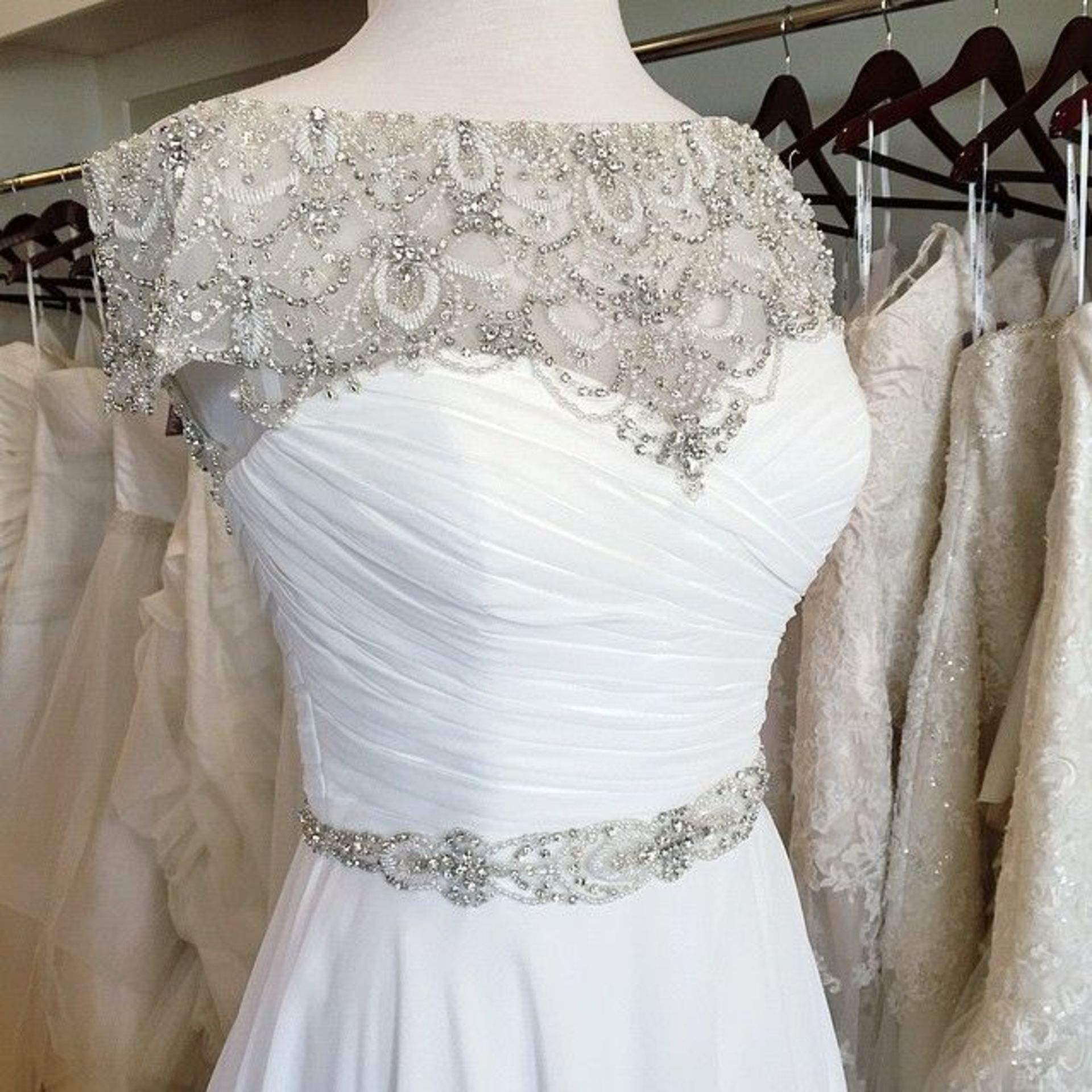 1 x Justin Alexander 'Aphrodite' Chiffon Bridal Gown - UK Size 16 - RRP £1,415 - Image 6 of 23