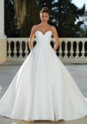 1 x Justin Alexander Mikado Bridal Ball Gown With Sweetheart Neckline - UK Size 12 - RRP £1,338