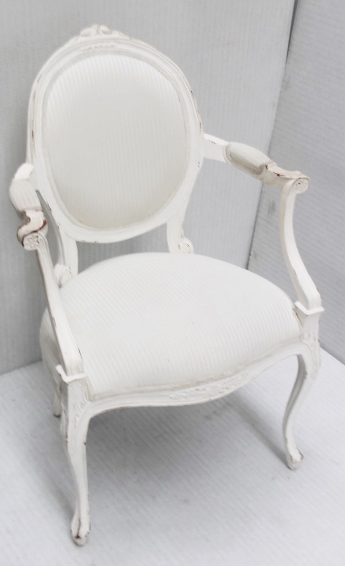 1 x Upholstered Showroon Chair With A Shabby Chic Aesthetic - Recently Removed From A Designer - Image 3 of 6