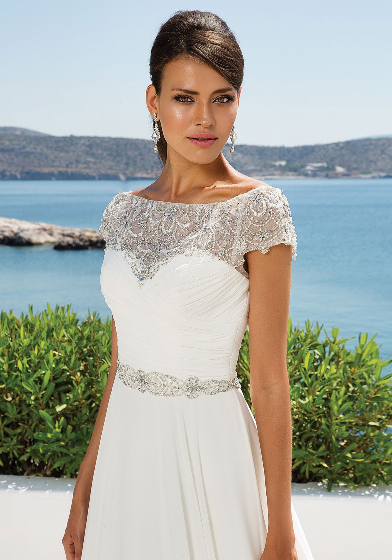 1 x Justin Alexander 'Aphrodite' Chiffon Bridal Gown - UK Size 16 - RRP £1,415 - Image 19 of 23