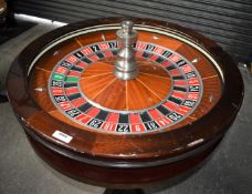 1 x Mahogany Casino ROULETTE WHEEL By Abbiati Torino - Dimensions: 80cm Diameter - Ref: JP904 GITW -