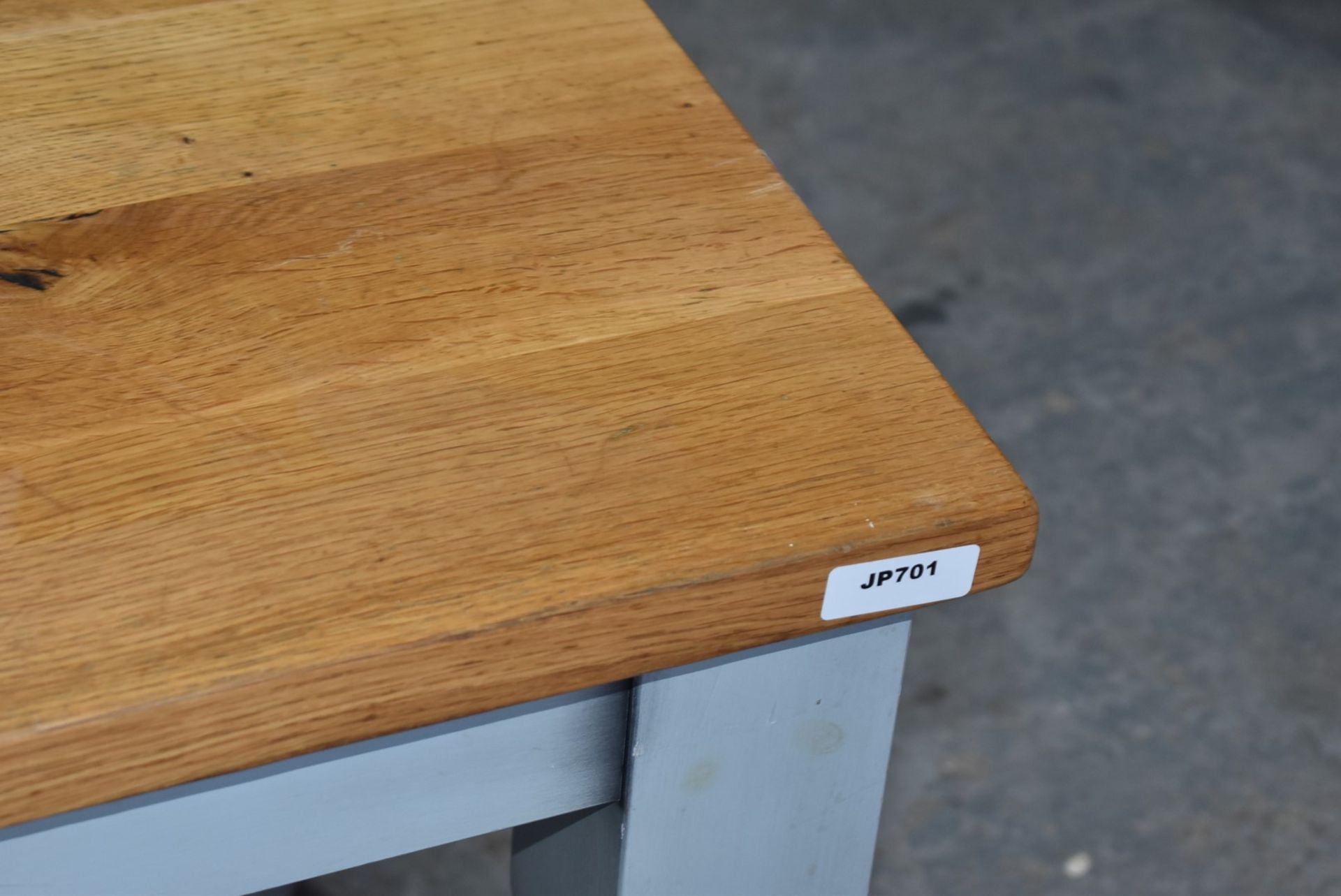 1 x Solid Wood Farmhouse Country Style Kitchen Dining Table With Barley Twist Legs and Two Tone - Image 6 of 6